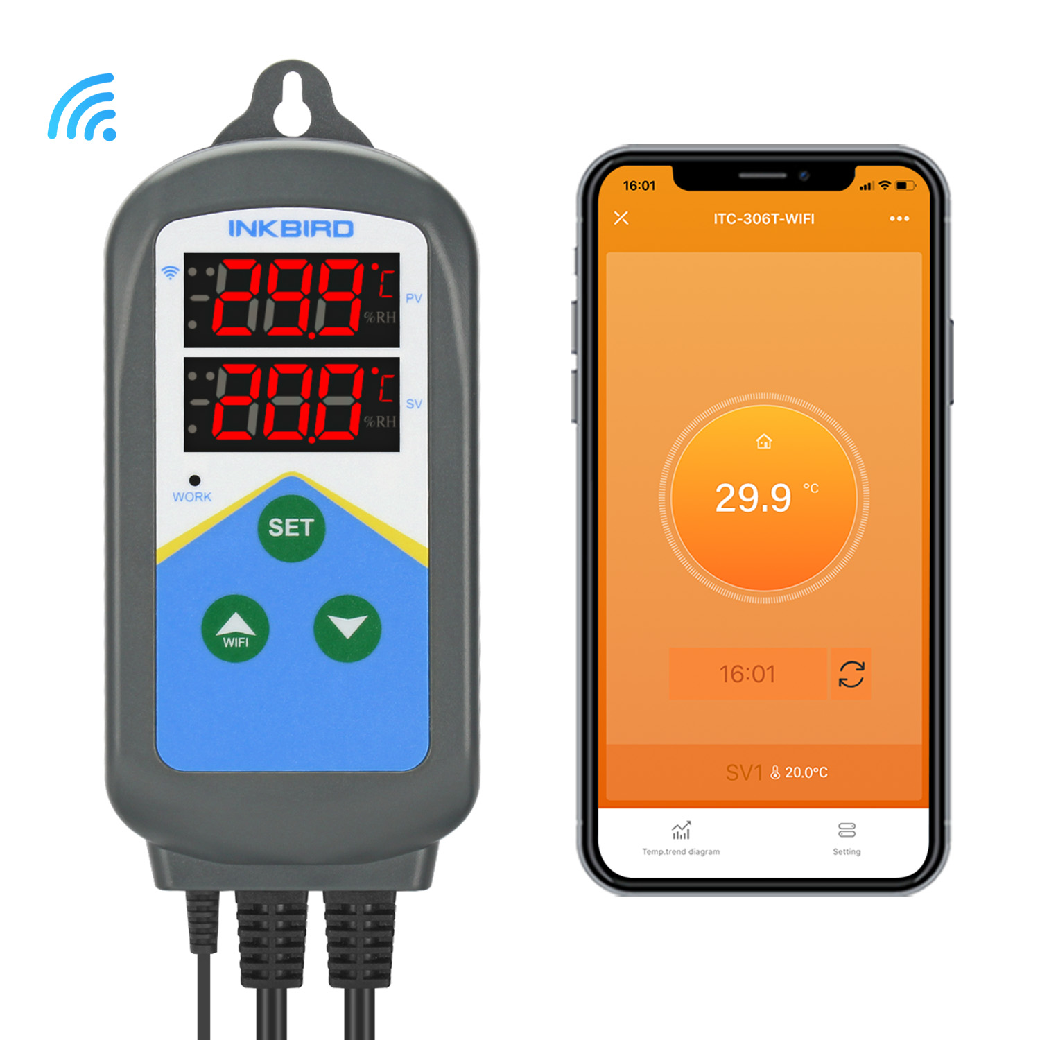Wifi Thermostat - INKBIRD WIFI Thermoregulator ITC-306T-WIFI 24 Giờ-Chu
