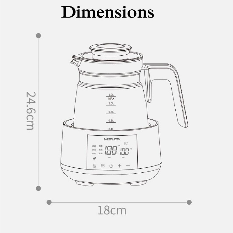 1.2L Electric Kettle Temperatu - đánh giá và giá Home Smart Kettle