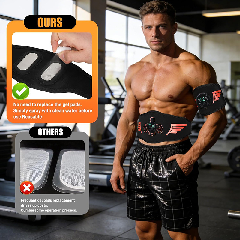 USB Recharge EMS Muscle Toner  - đánh giá và giá Smart Home Trainer