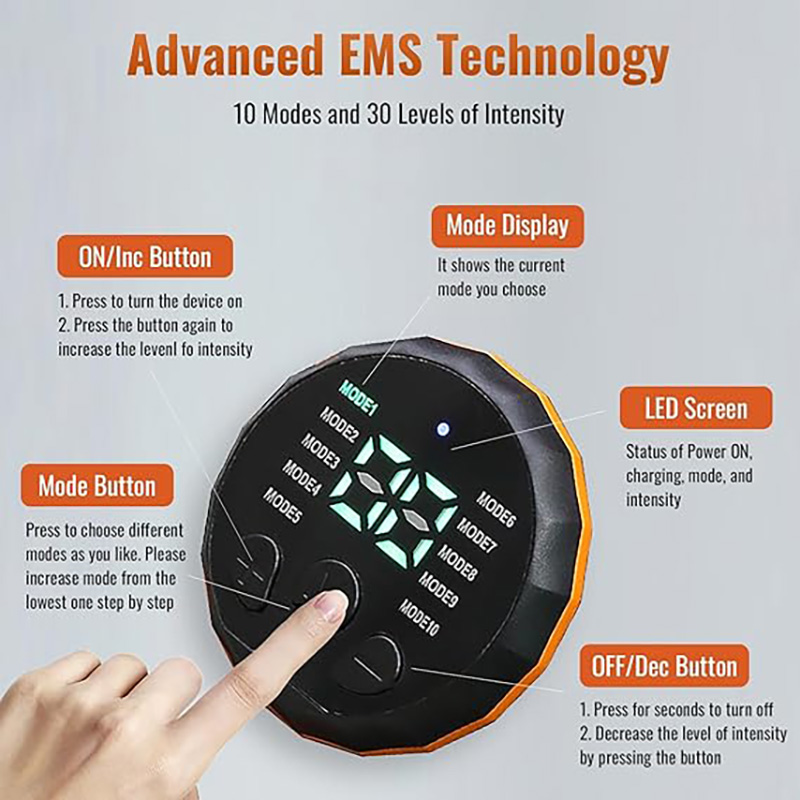 USB Recharge EMS Muscle Toner  - đánh giá và giá Smart Home Trainer
